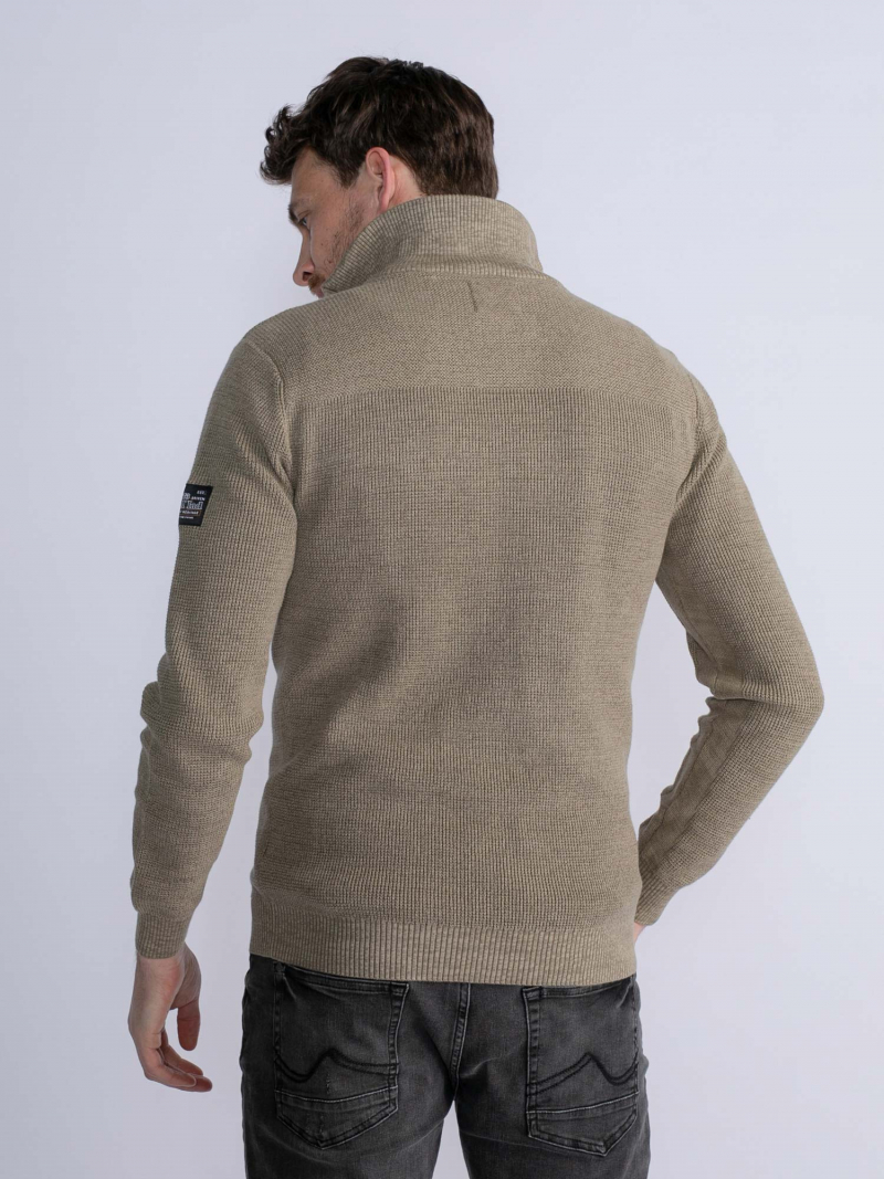 Càrdigan amb cremallera d'home Petrol Industries, model KWC285/7127, beix - 2 - La Casa Dels Pantalons