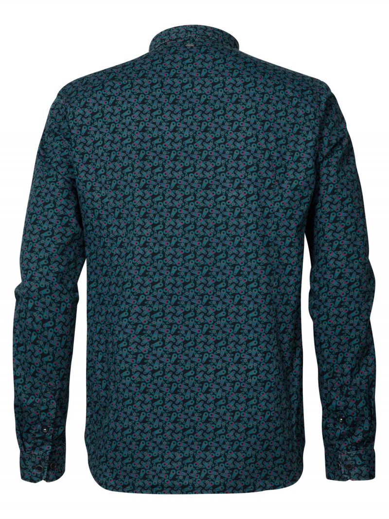 Camisa d'home de màniga llarga Petrol Industries, model SIL422/9091, mostra turquesa - 3 - La Casa Dels Pantalons