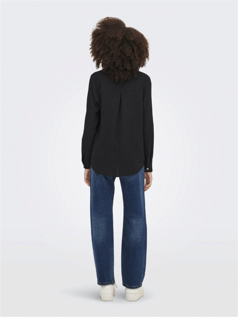 Camisa de dona de màniga llarga Only Mette Fallow, model 15240579, negra - 2 - La Casa Dels Pantalons