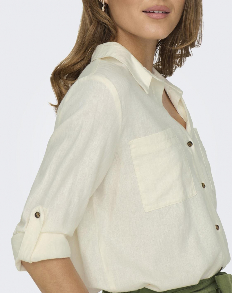 Camisa de dona de màniga 3/4 Only Yasmin, model 15311011, blanc trencat - 3 - La Casa Dels Pantalons