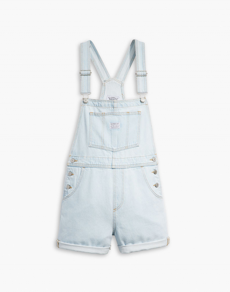 Peto-short tejano de mujer Levi's, modelo 52333-0048, bleach - 2 - La Casa Dels Pantalons