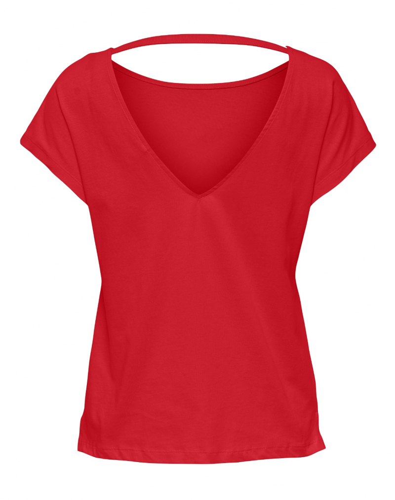 Camiseta de mujer de m/c Only May, modelo 15286933, roja - 2 - La Casa Dels Pantalons