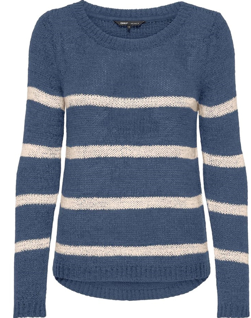 Jersey de mujer Only Geena, modelo 15113356, de rayas azul marino vintage indigo - 2 - La Casa Dels Pantalons