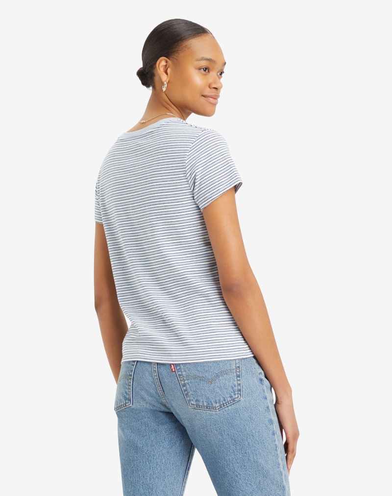 Samarreta de dona de màniga curta Levi's®, model 85341-0077, de ratlles blaves - 2 - La Casa Dels Pantalons