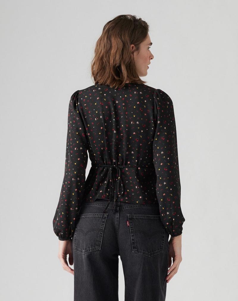 Brusa de dona de màniga llarga Levi's®, model A9287-0002, negra amb un estampat floral - 3 - La Casa Dels Pantalons