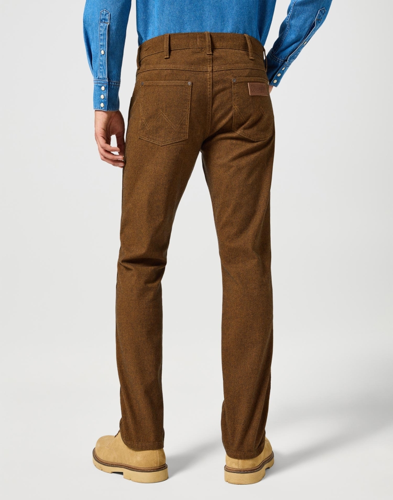 Pantalons texans de gavardina d'hivern d'home Wrangler Greensboro slim W112358919 mostassa - 2 - La Casa Dels Pantalons