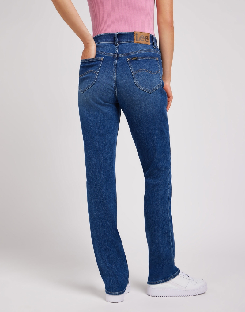 Pantalons texans de dona Lee ULC Straight, model 112350786, blau mig - 2 - La Casa Dels Pantalons