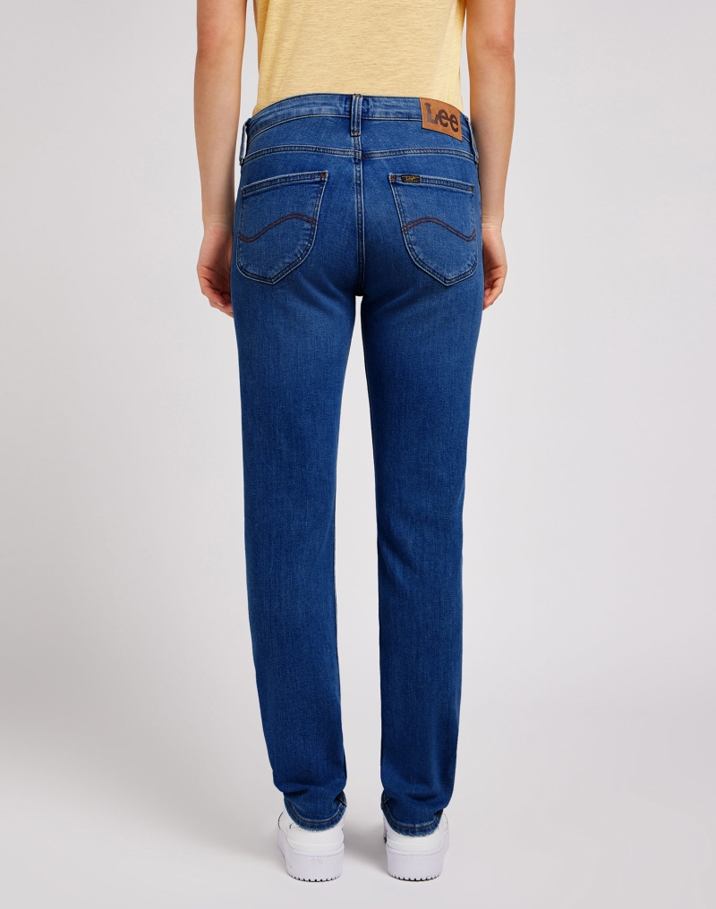 Pantalons texans de dona Lee Elly slim, model 112338322, blau mig - 2 - La Casa Dels Pantalons