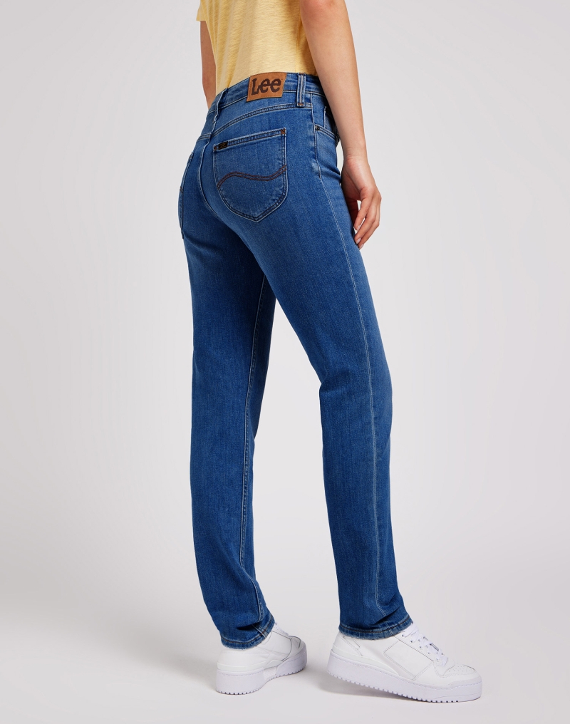 Pantalons texans de dona Lee Elly slim, model 112338322, blau mig - 3 - La Casa Dels Pantalons