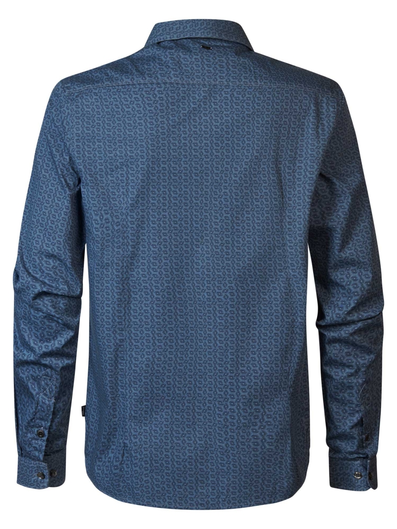 Camisa d'home de màniga llarga Petrol, model SIL410/5183, blava amb mostra - 2 - La Casa Dels Pantalons