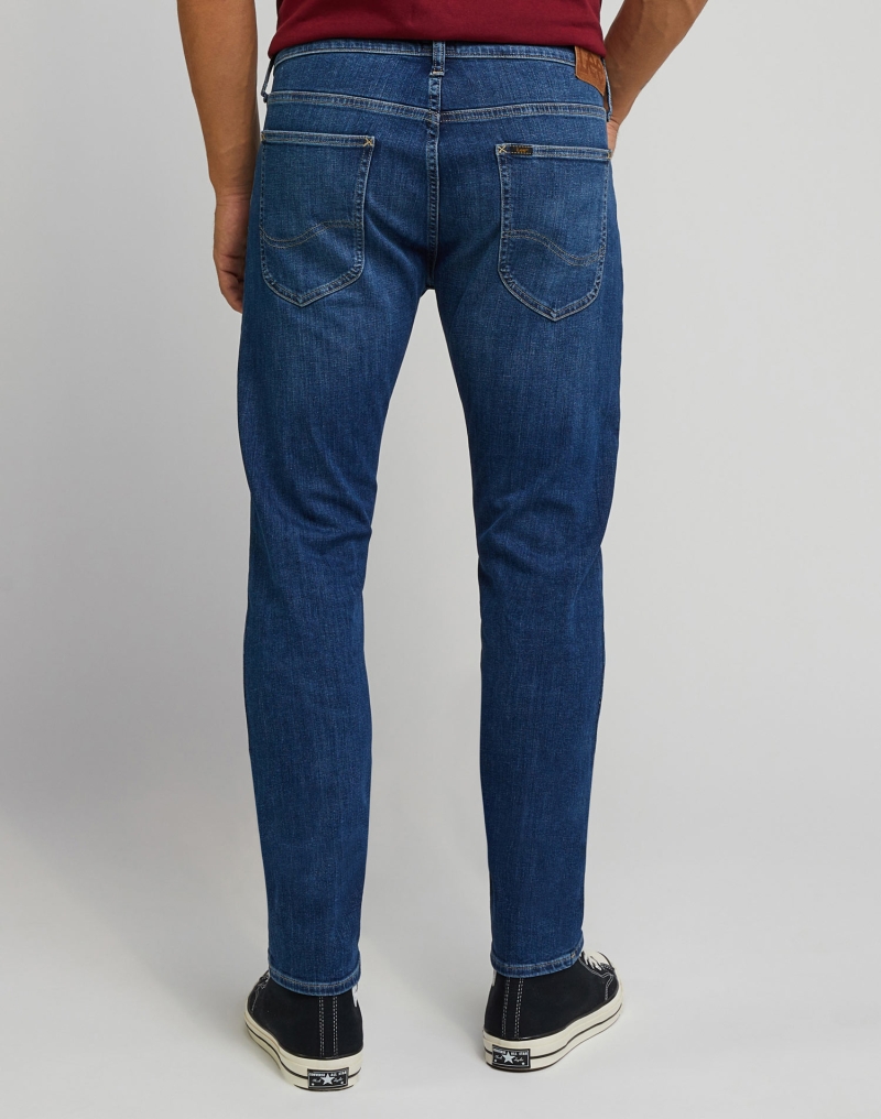 Pantalons texans d'home Lee Luke slim tapered, model 112346319, blau mig - 3 - La Casa Dels Pantalons