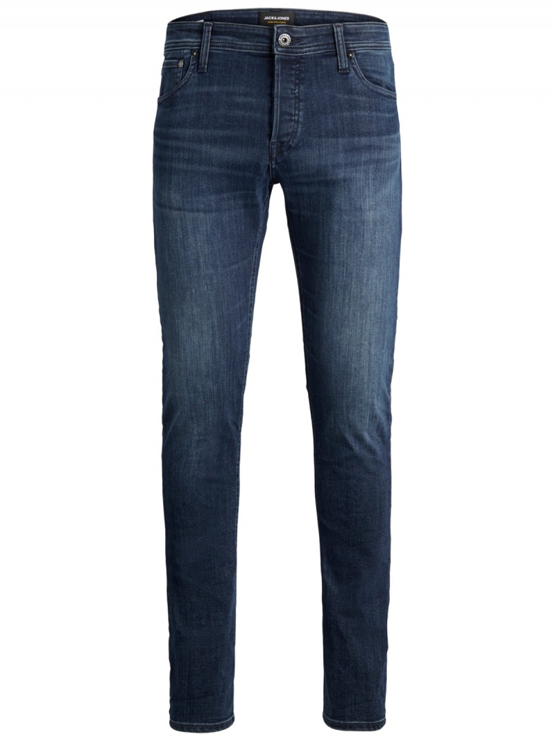 Pantalons texans d'home Jack and Jones Glenn slim, model 12173407, blau fosc - 3 - La Casa Dels Pantalons