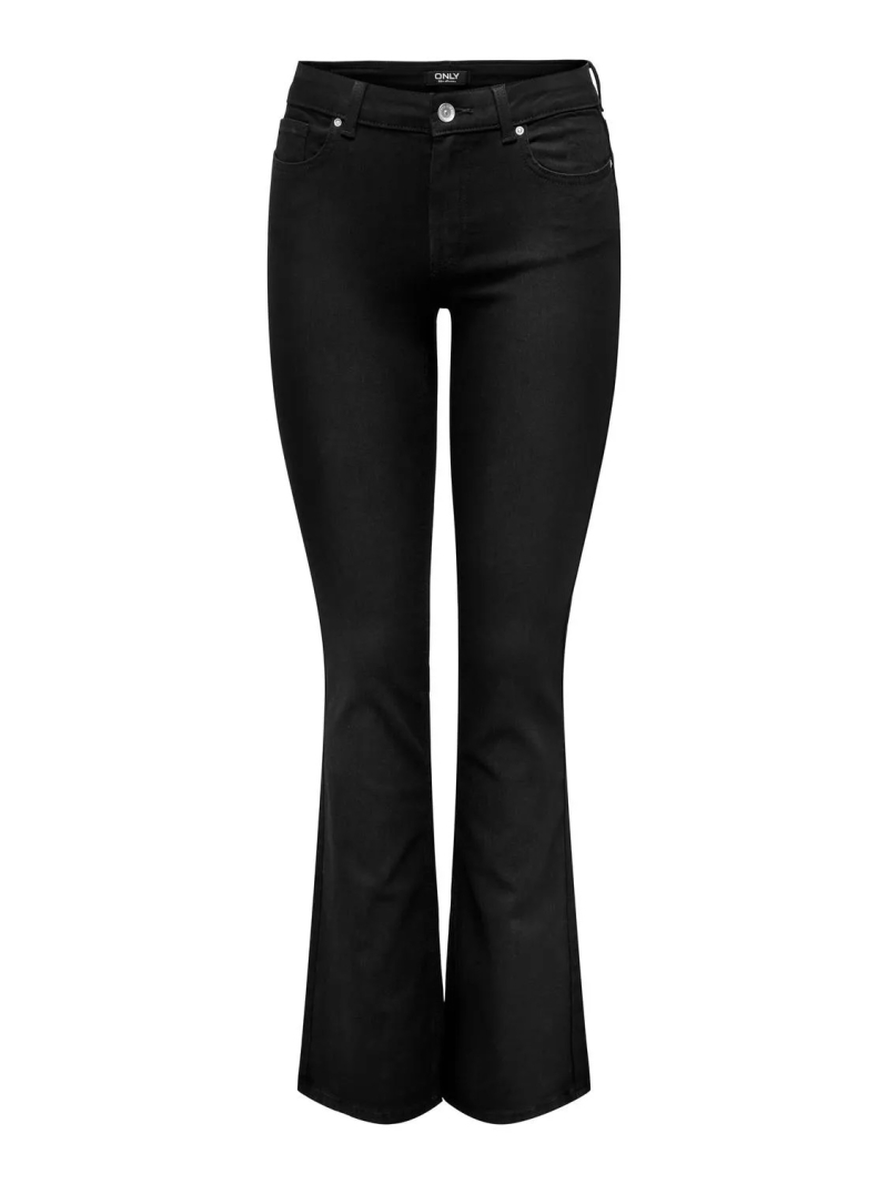 Pantalons texans de dona Only Blush mid waist flared, model 15324908, negres - 3 - La Casa Dels Pantalons