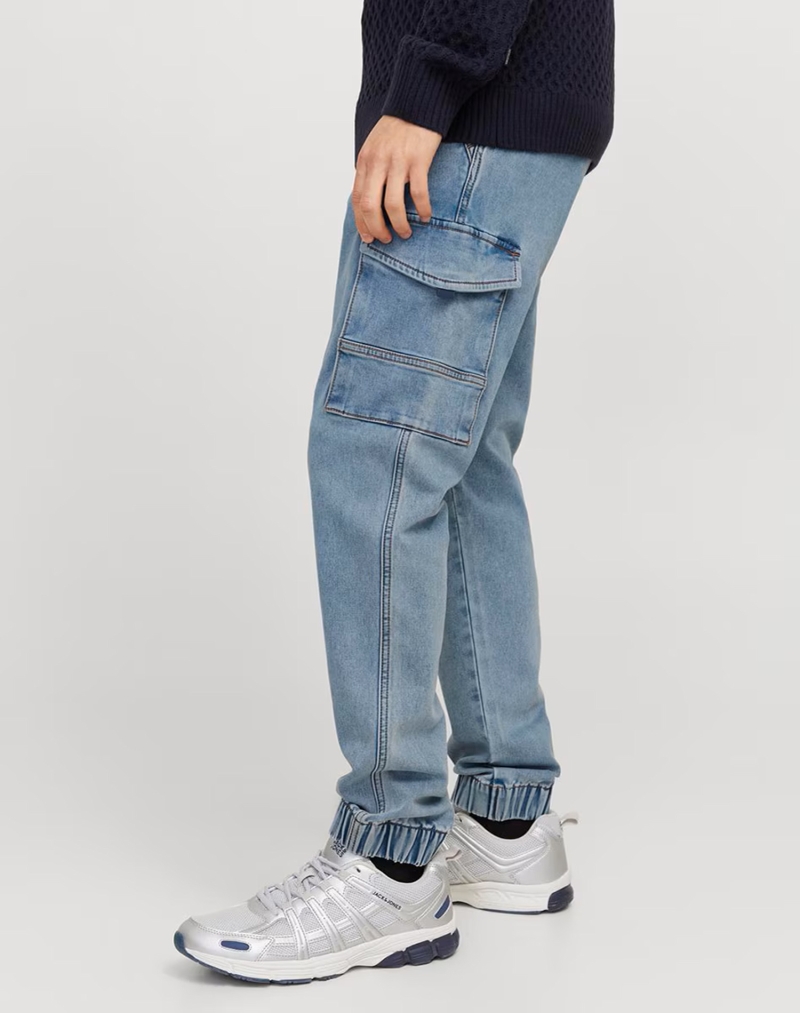 Pantalones cargo de hombre Jack&Jones Paul, modelo 12269597, lavados a la piedra claros - 3 - La Casa Dels Pantalons