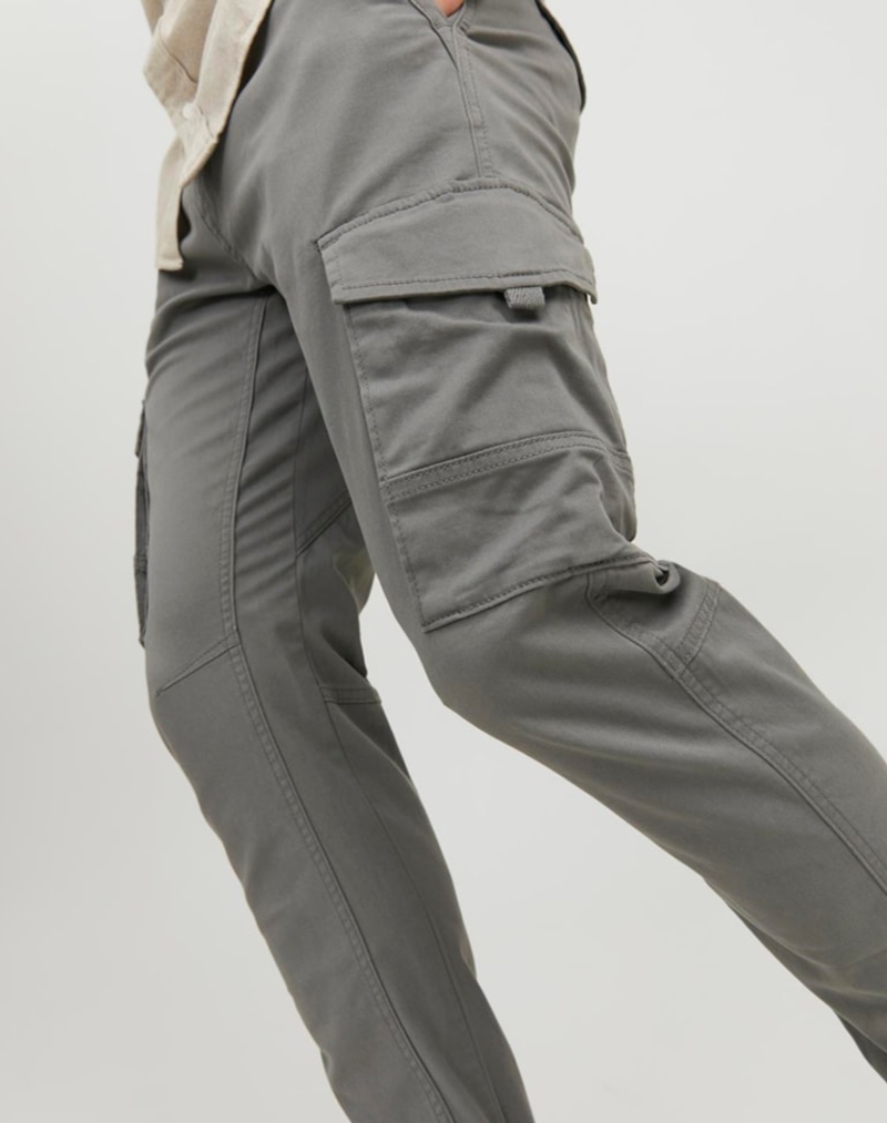 Pantalones cargo de hombre Jack&Jones Paul, modelo 12139912, gris verde - 3 - La Casa Dels Pantalons