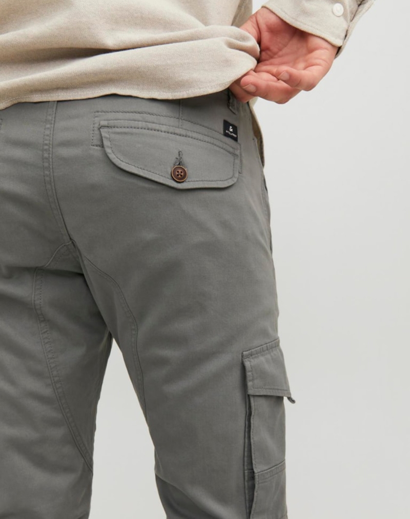 Pantalones cargo de hombre Jack&Jones Paul, modelo 12139912, gris verde - 2 - La Casa Dels Pantalons