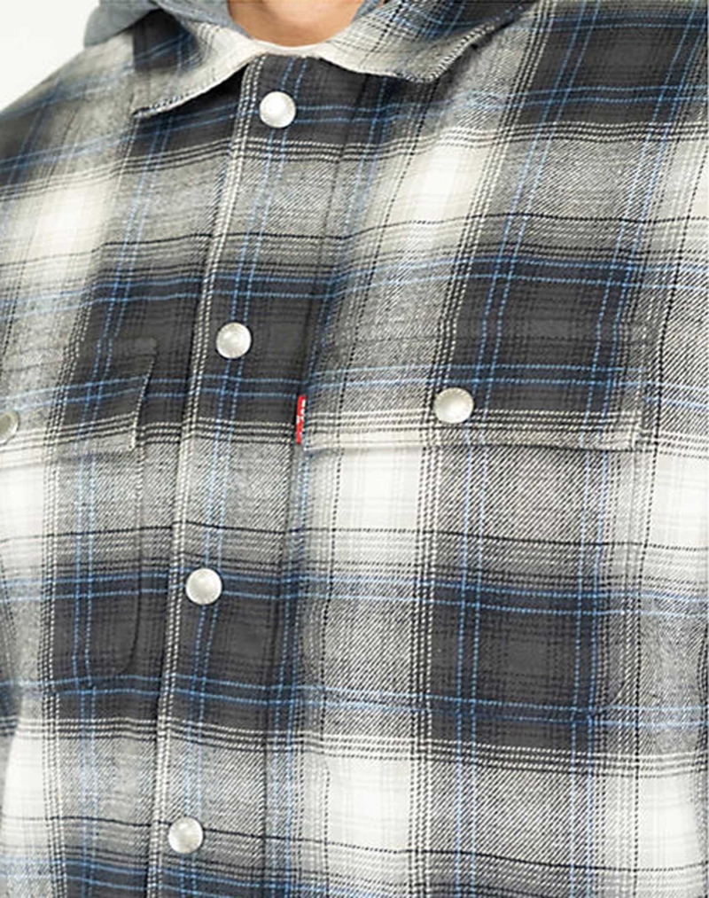 Caçadora de franel·la d'home Levi's®, model 003AZ-0002, de quadres negres - 3 - La Casa Dels Pantalons