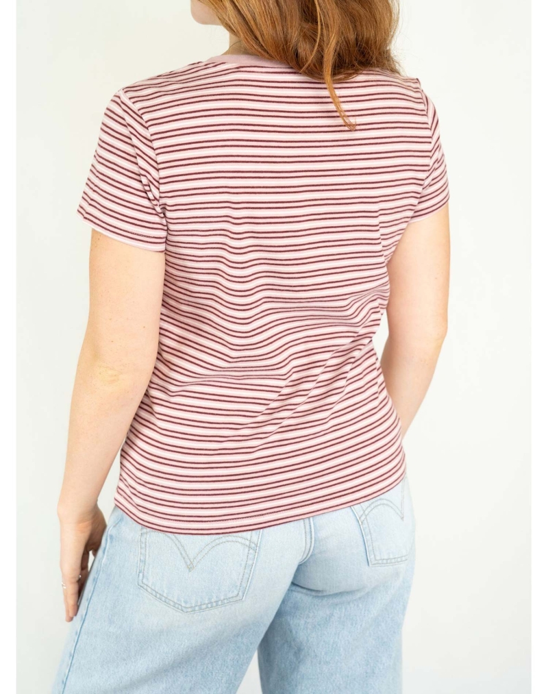 Samarreta de dona de màniga curta Levi's®, model 85341-0123, de ratlles rosades - 3 - La Casa Dels Pantalons