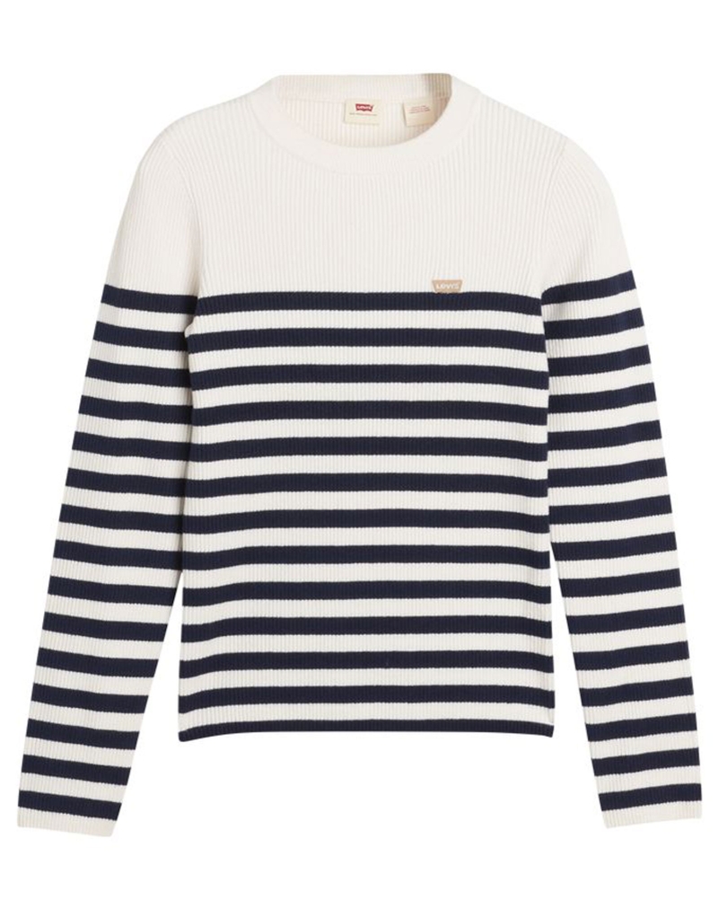 Jersei de dona de coll rodó Levi's®, model A0719-0036, blanc amb ratlles blau marí - 2 - La Casa Dels Pantalons
