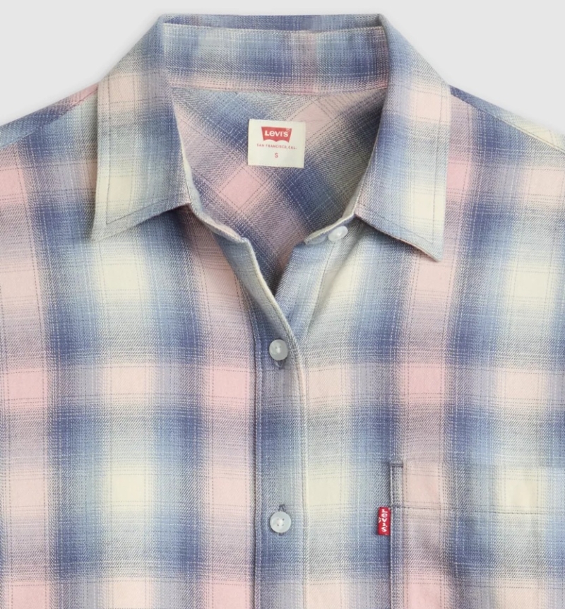Camisa de viella de dona Levi's®, model 003OZ-0003, de quadres rosats - 2 - La Casa Dels Pantalons