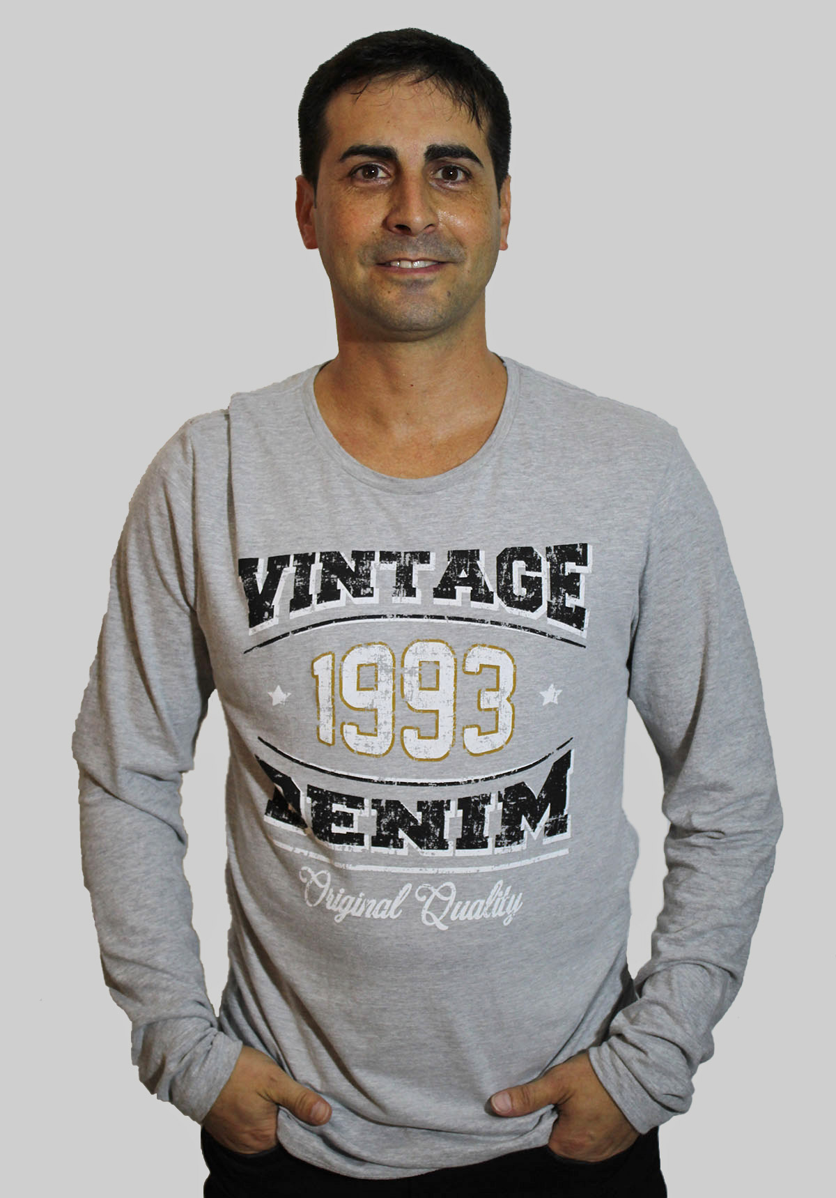 Blend camiseta de hombre de manga larga 20707807/70813 gris vigoré