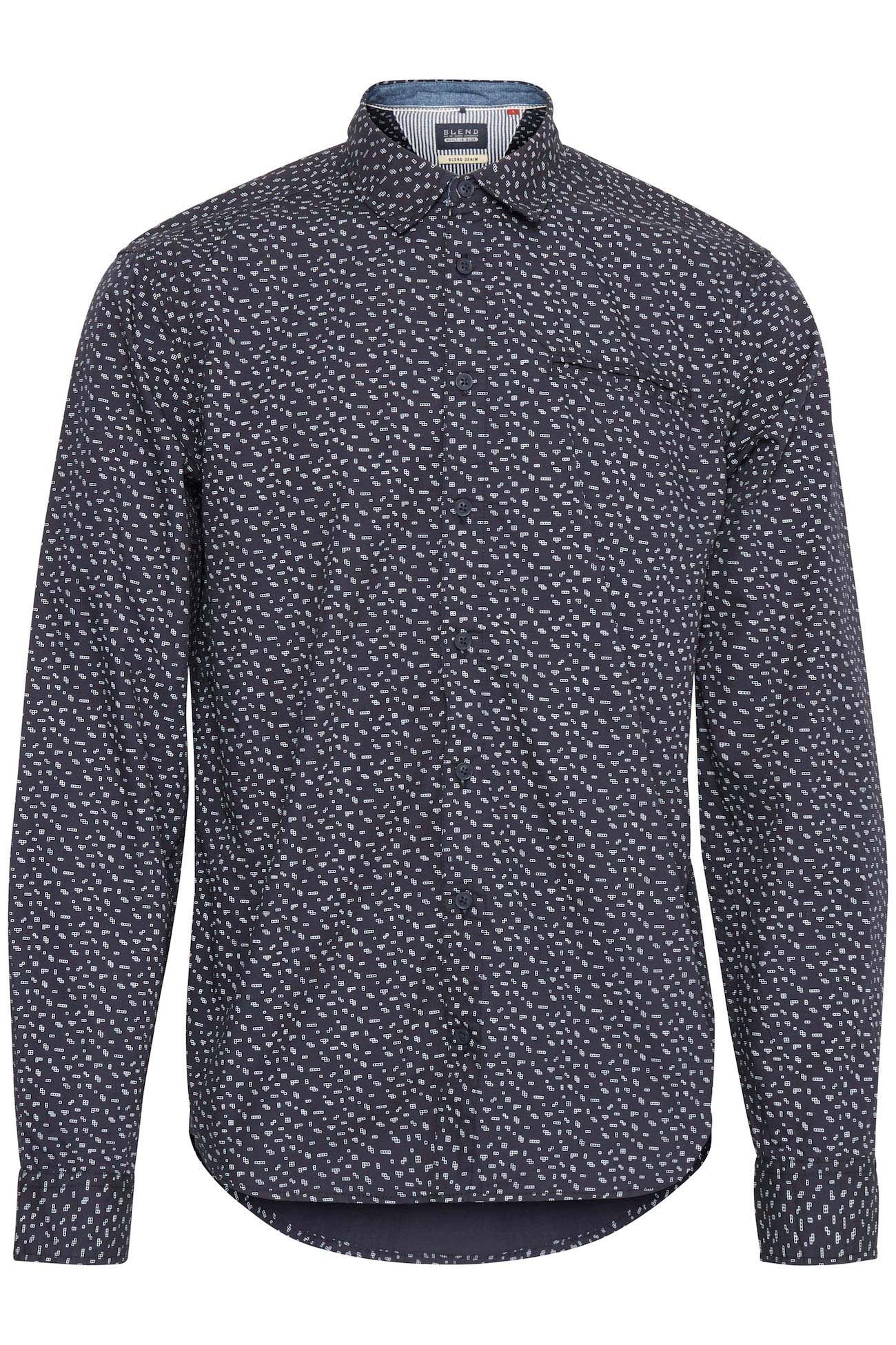 Blend camisa de hombre manga larga 20708882/74645 color azul marino