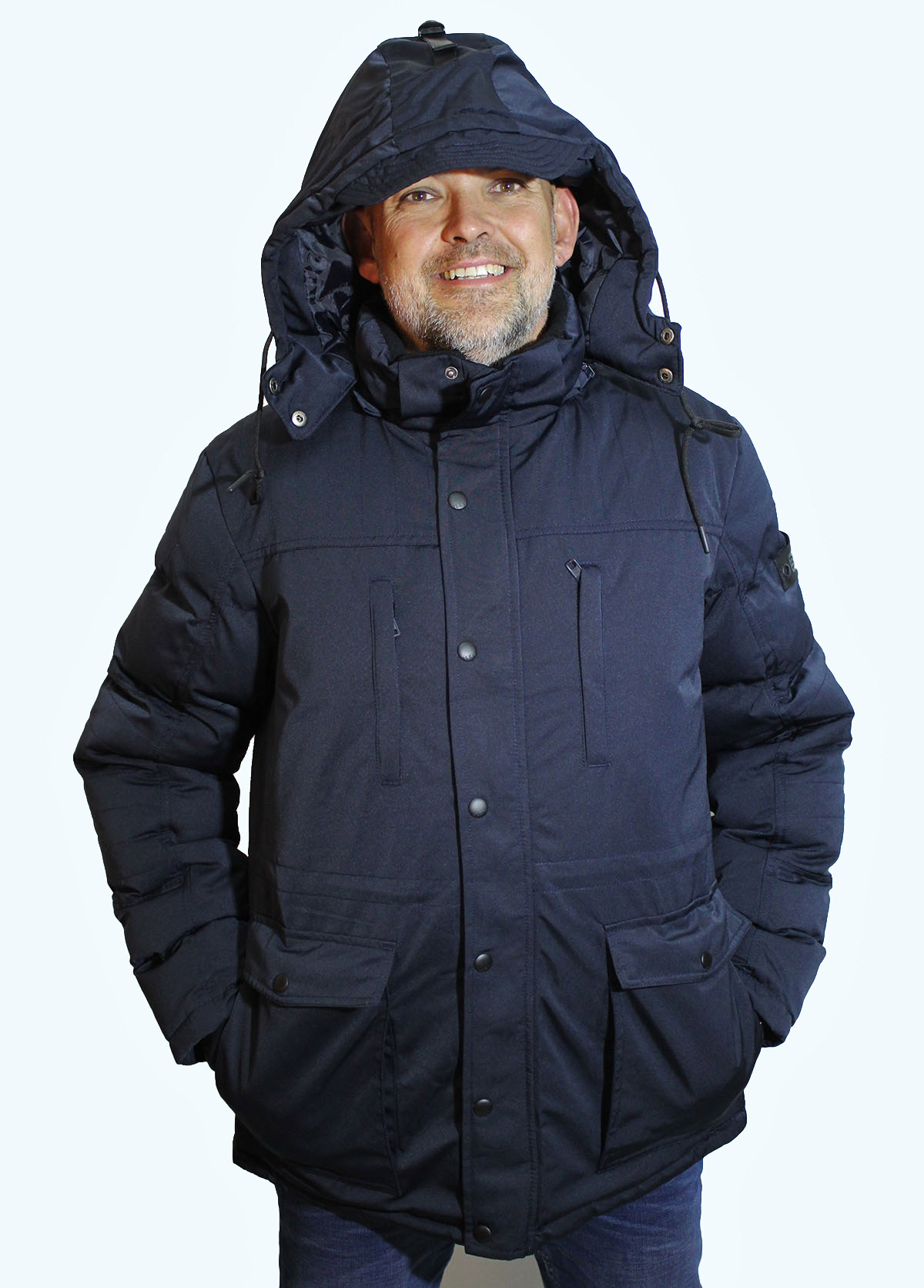 Blend abric d'home amb caputxa extraíble 20709009/74645 blau marí
