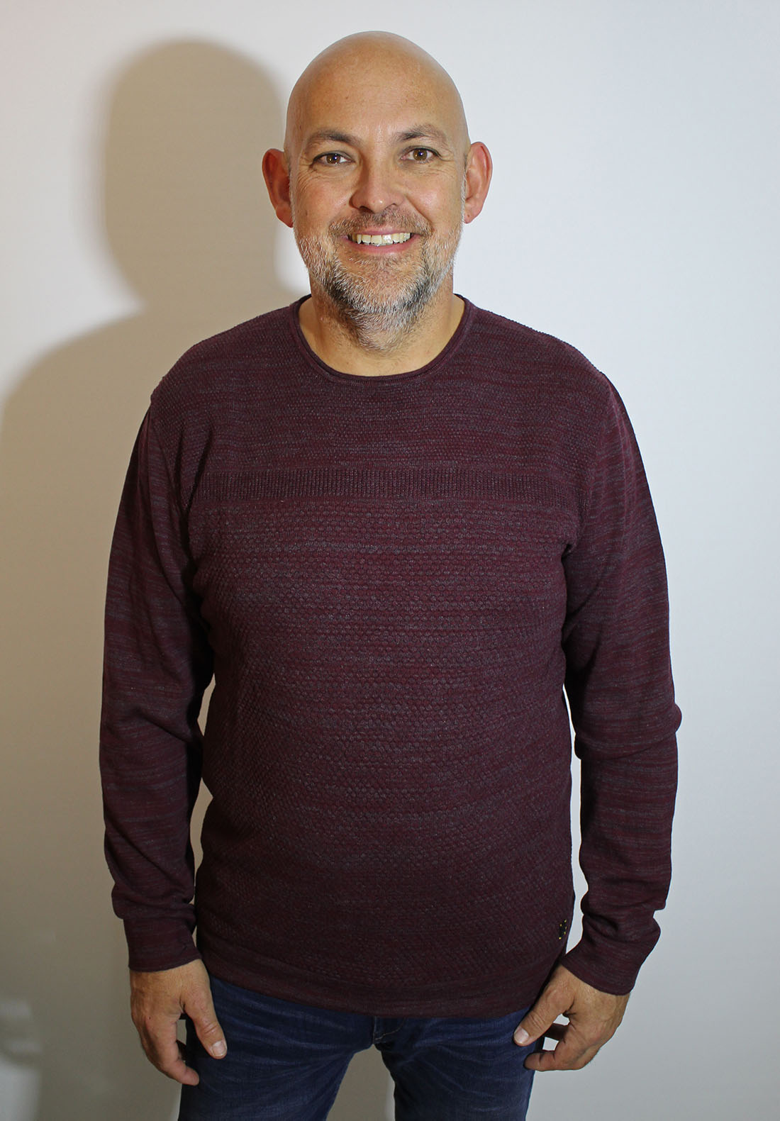 Blend jersey cuello redondo 20709041/73015 color granate y gris