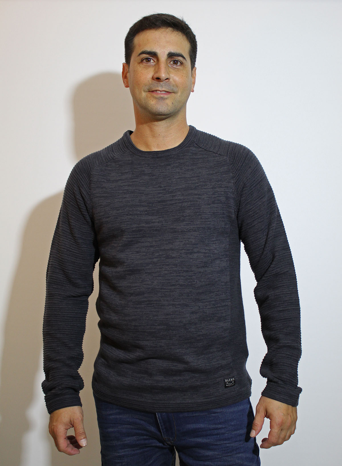 Blend jersey cuello redondo 20709049/74645 color azul marino y gris