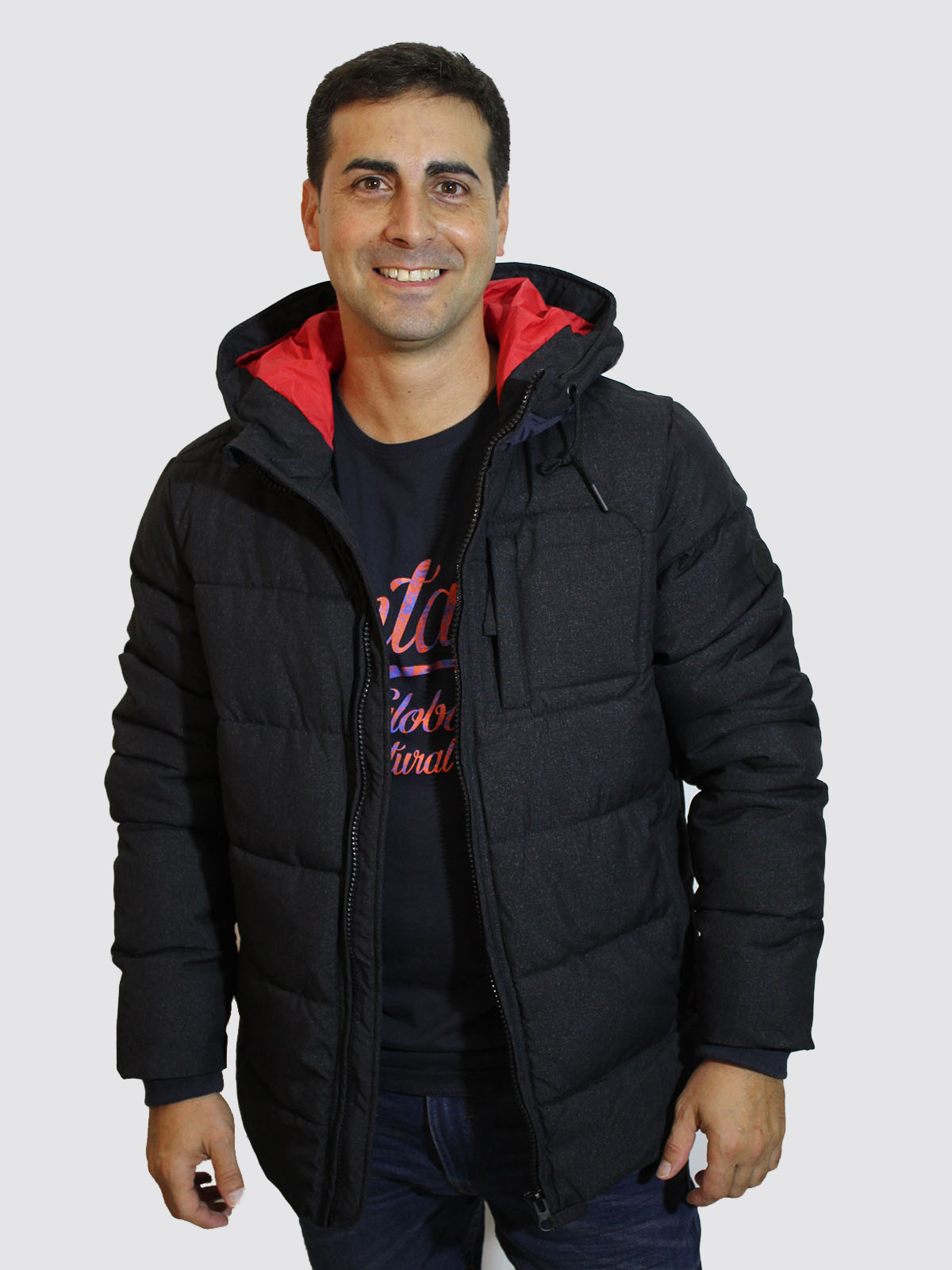 Blend abrigo de hombre con capucha 20709450/74645 de color azul marino