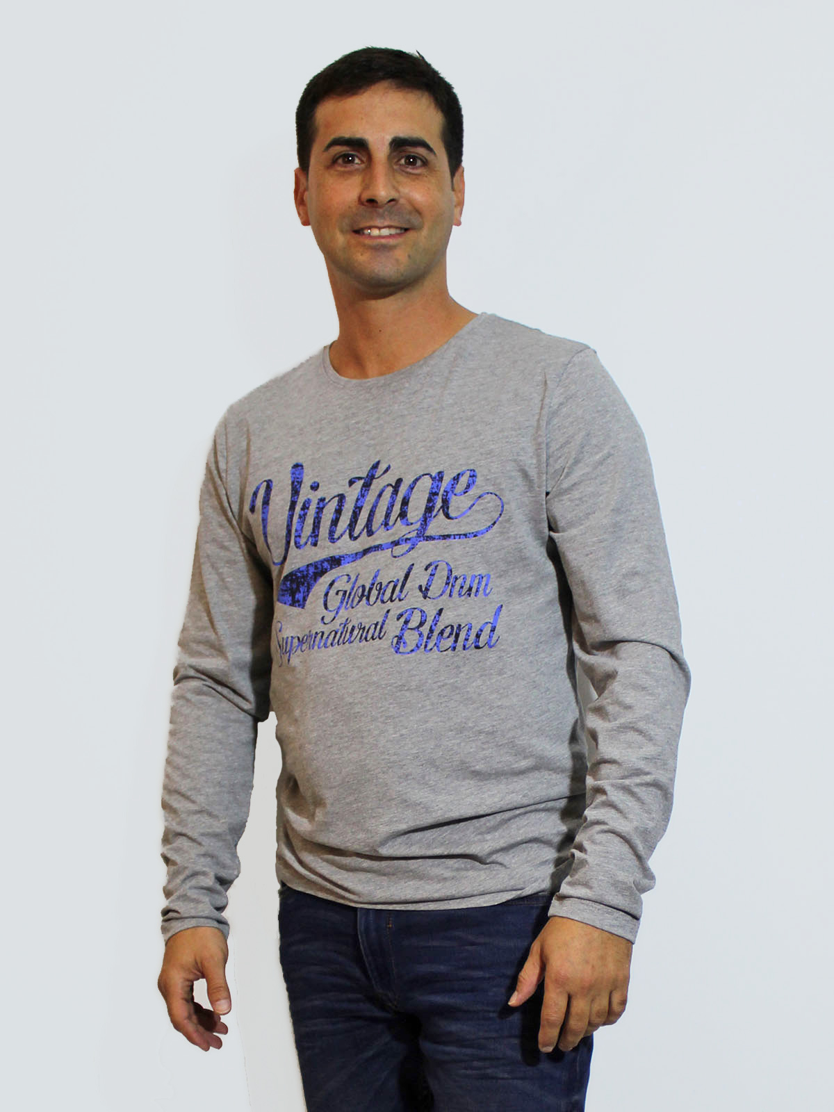 Blend camiseta de hombre de manga larga 20709991/70813 gris claro