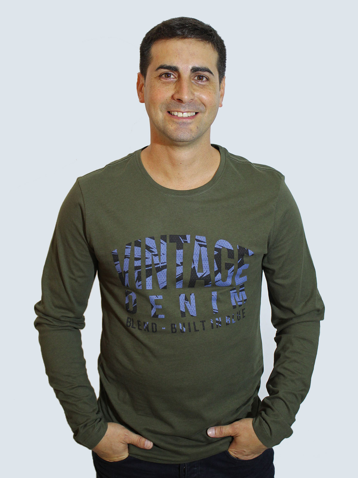 Blend samarreta d'home de màniga llarga 20709991/70813 verd fosc