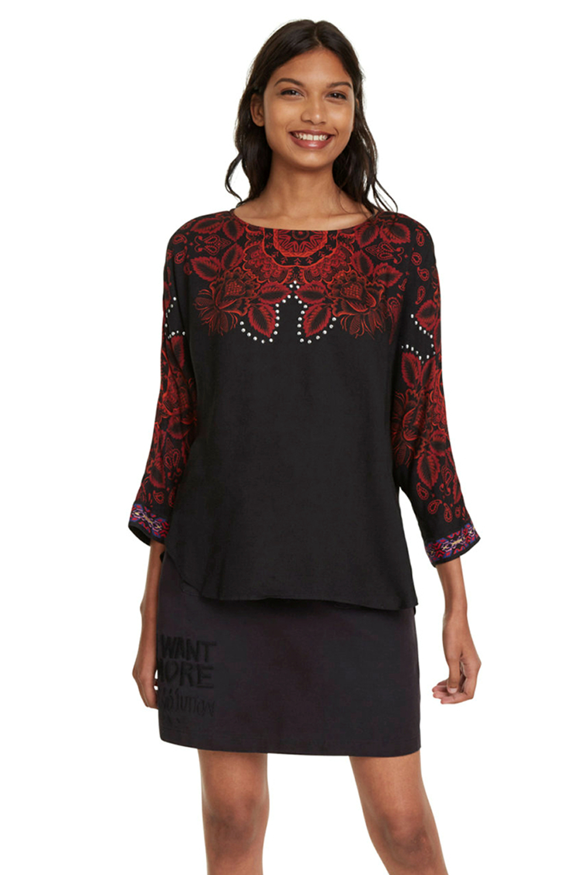 Desigual brusa de dona 19WWBW28/2000 color negre