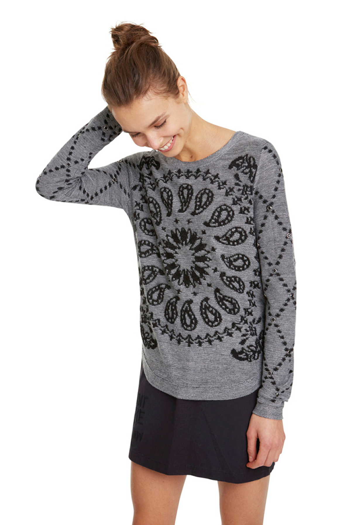 Foto 1 - Desigual jersey de mujer 19WWJF23/2042 color gris vigoré claro