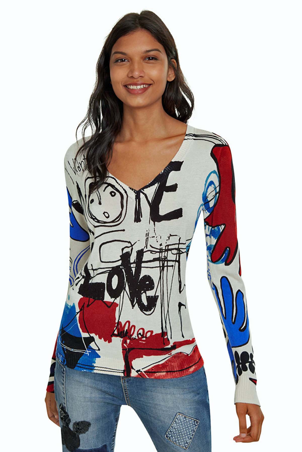 Desigual jersey 19WWJF31/1001 color crudo
