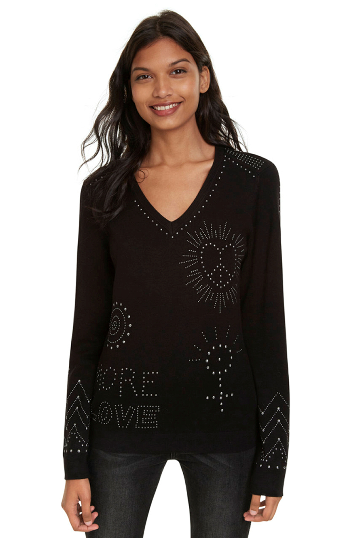 Desigual jersey de mujer 19WWJF96/2000 color negro