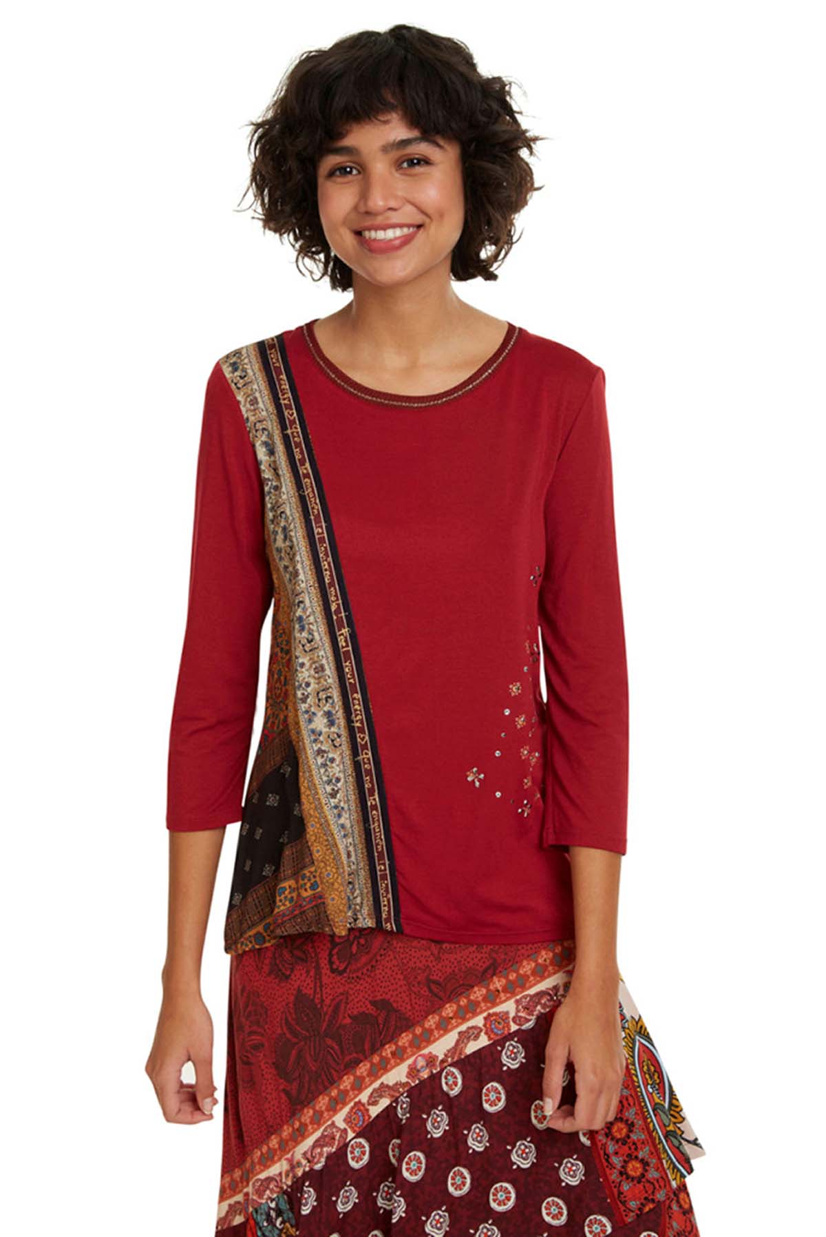 Desigual camiseta de mujer 19WWTK71/3128 color estampado