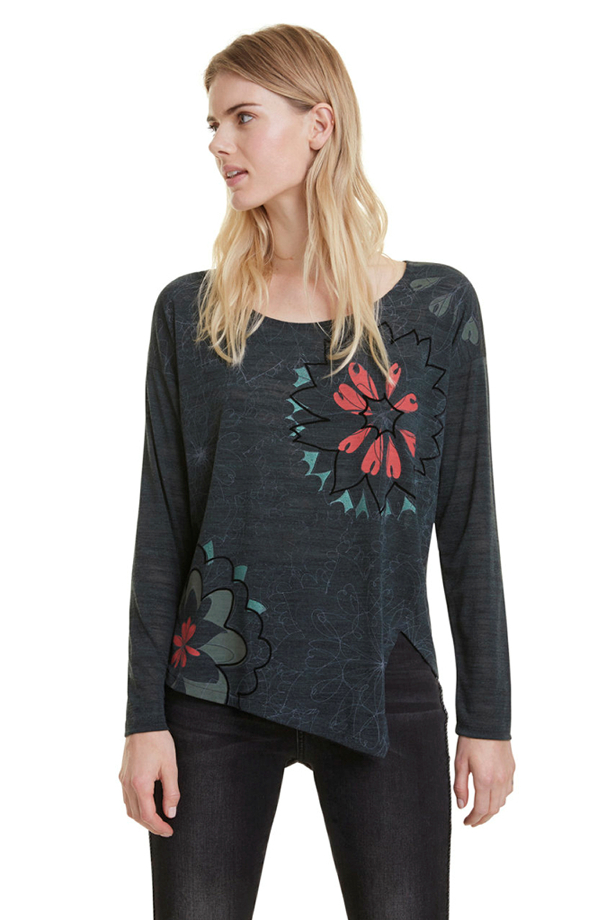 Desigual camiseta de mujer 19WWTKA8/4029 color cactus