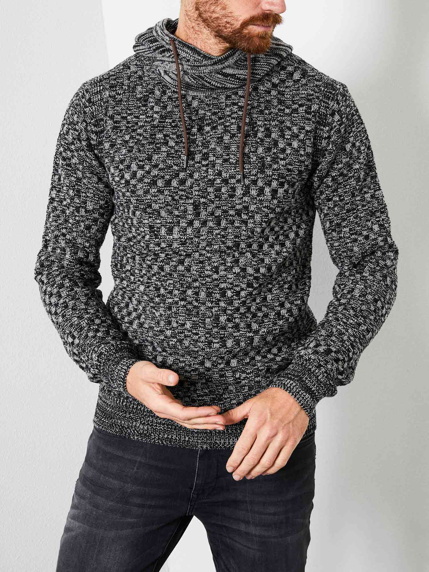 Petrol jersei d'home amb caputxa KWH228/9999 negre