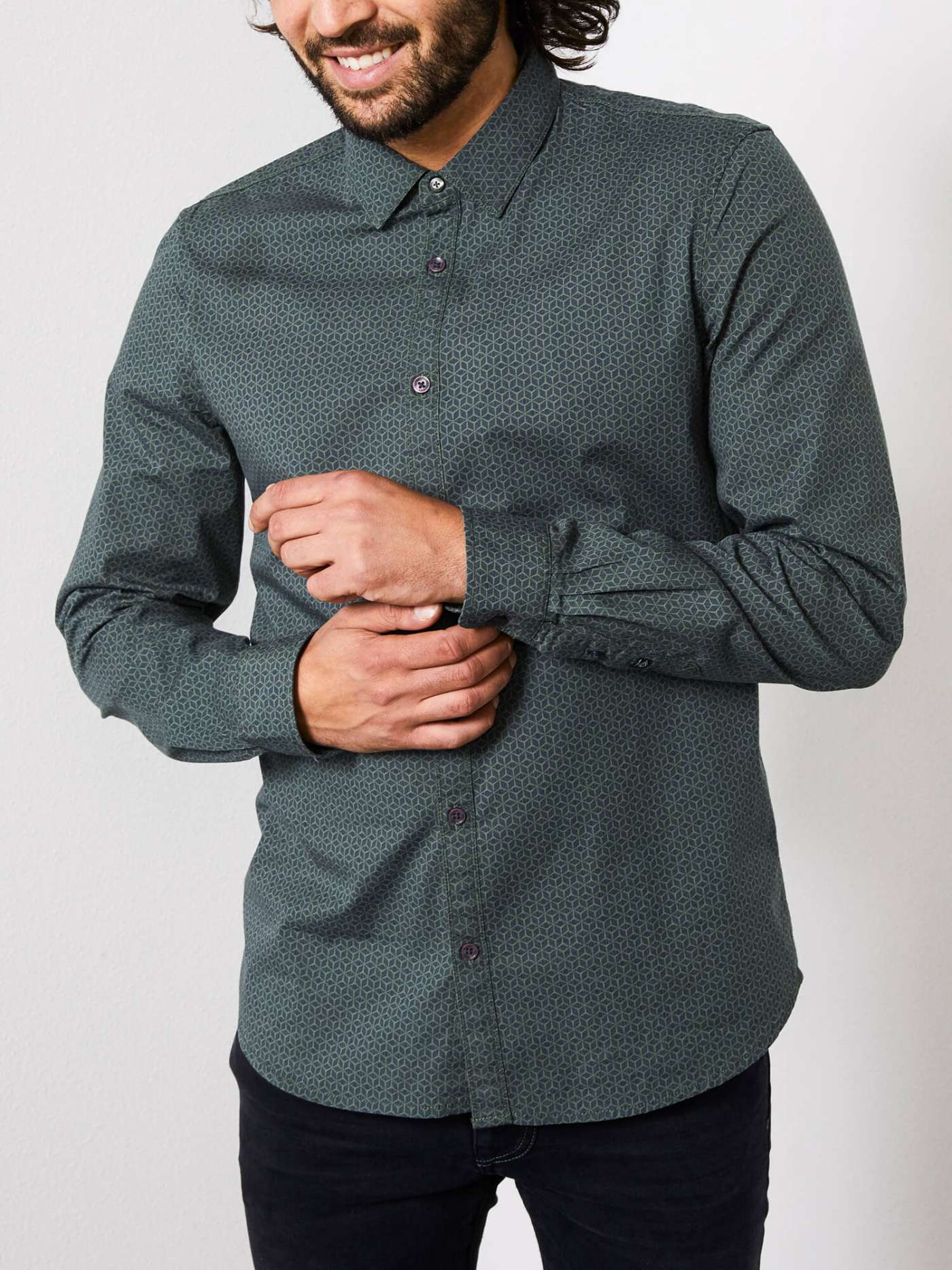 Foto 1 - Petrol camisa de hombre SIL410/6120 color verde caqui