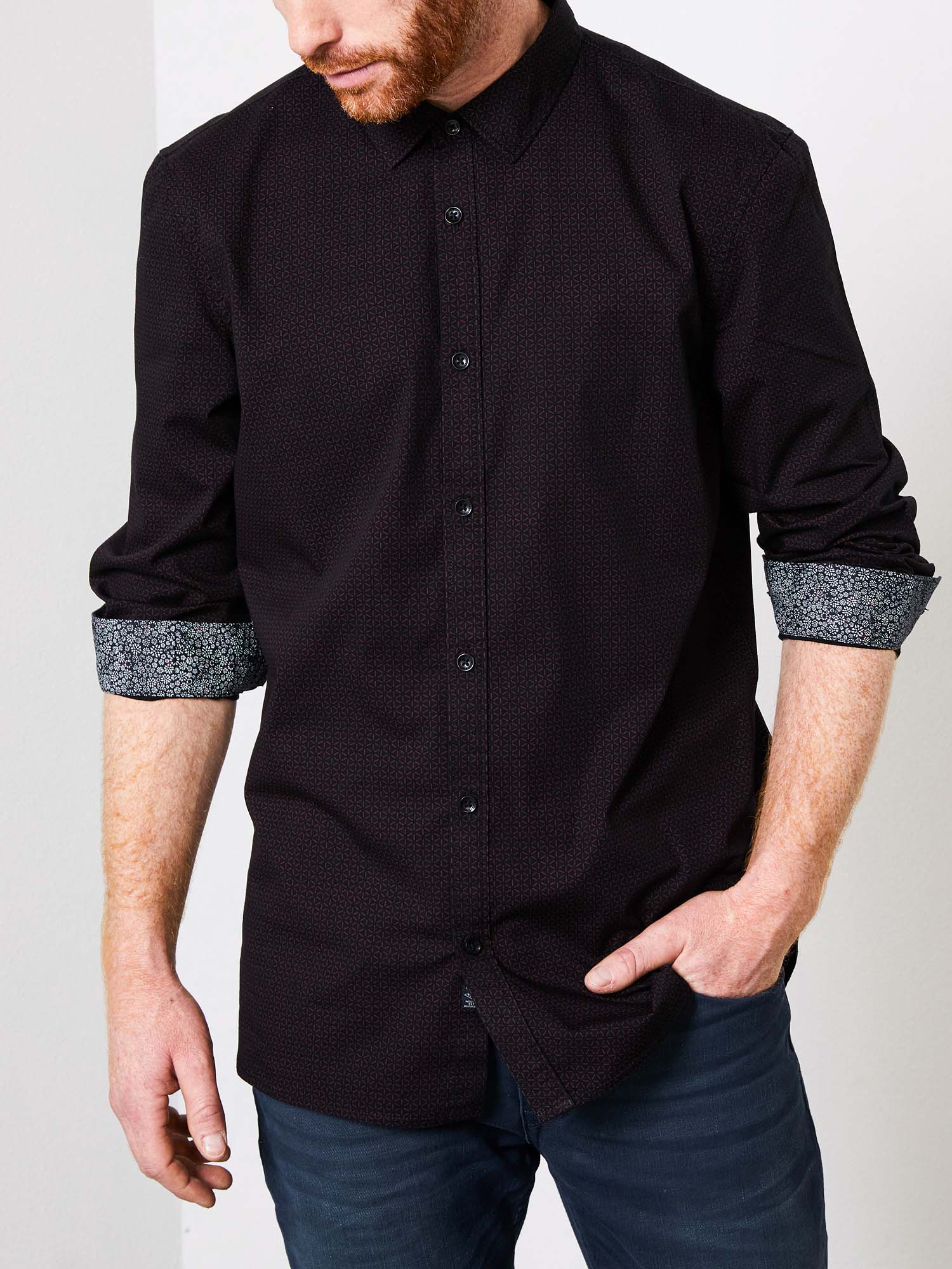 Petrol camisa SIL422/3088 color granate