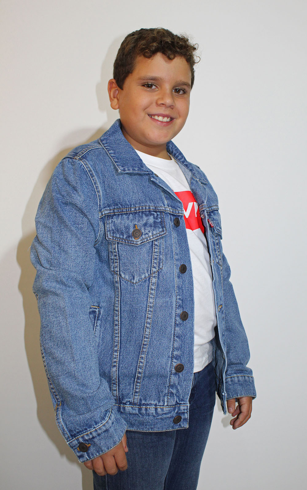 Levi's cazadora vaquera niño NL40007/46 lavada a la piedra