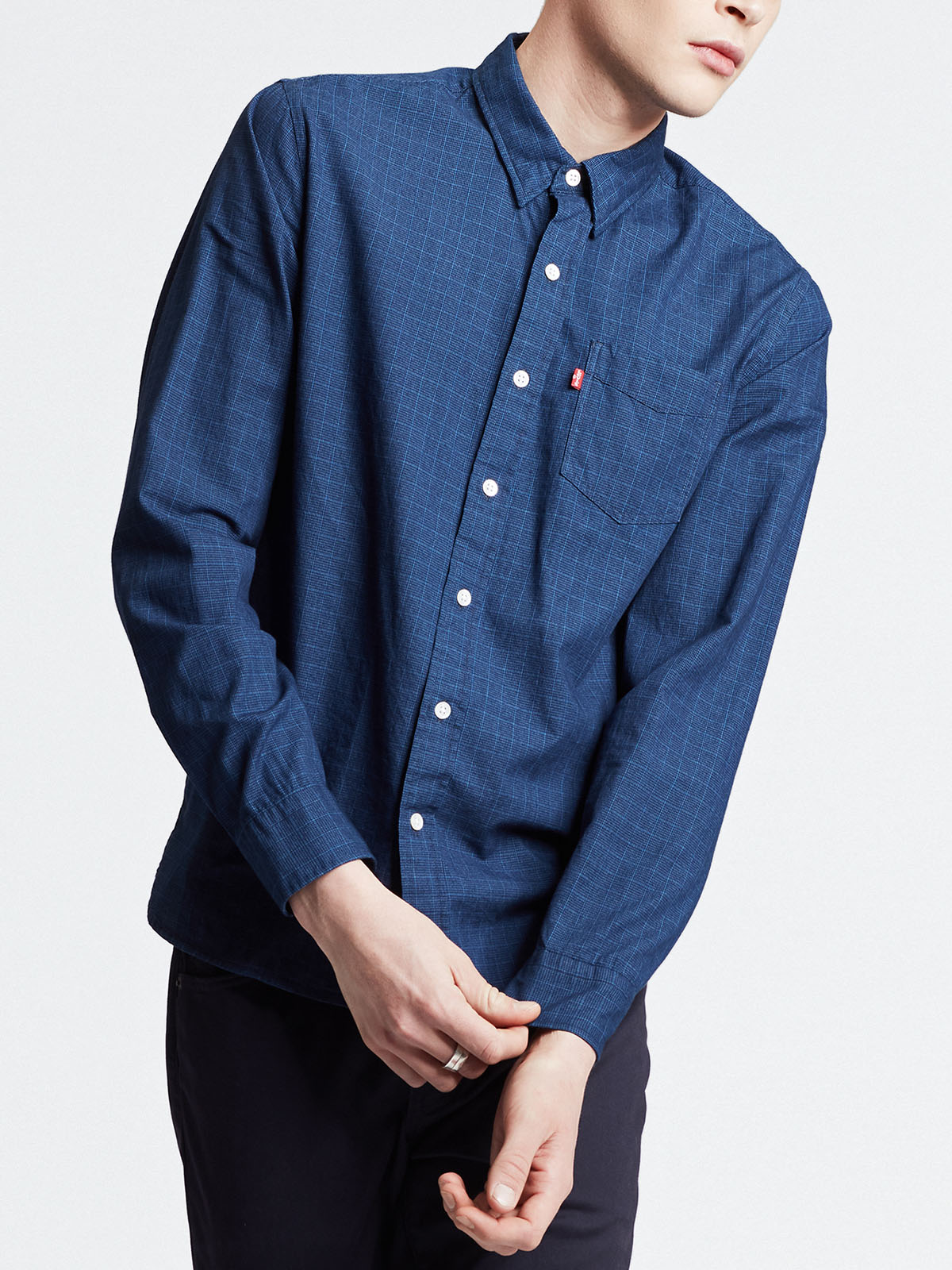 Levi's camisa màniga llarga cotó 65824.04.37 color blau