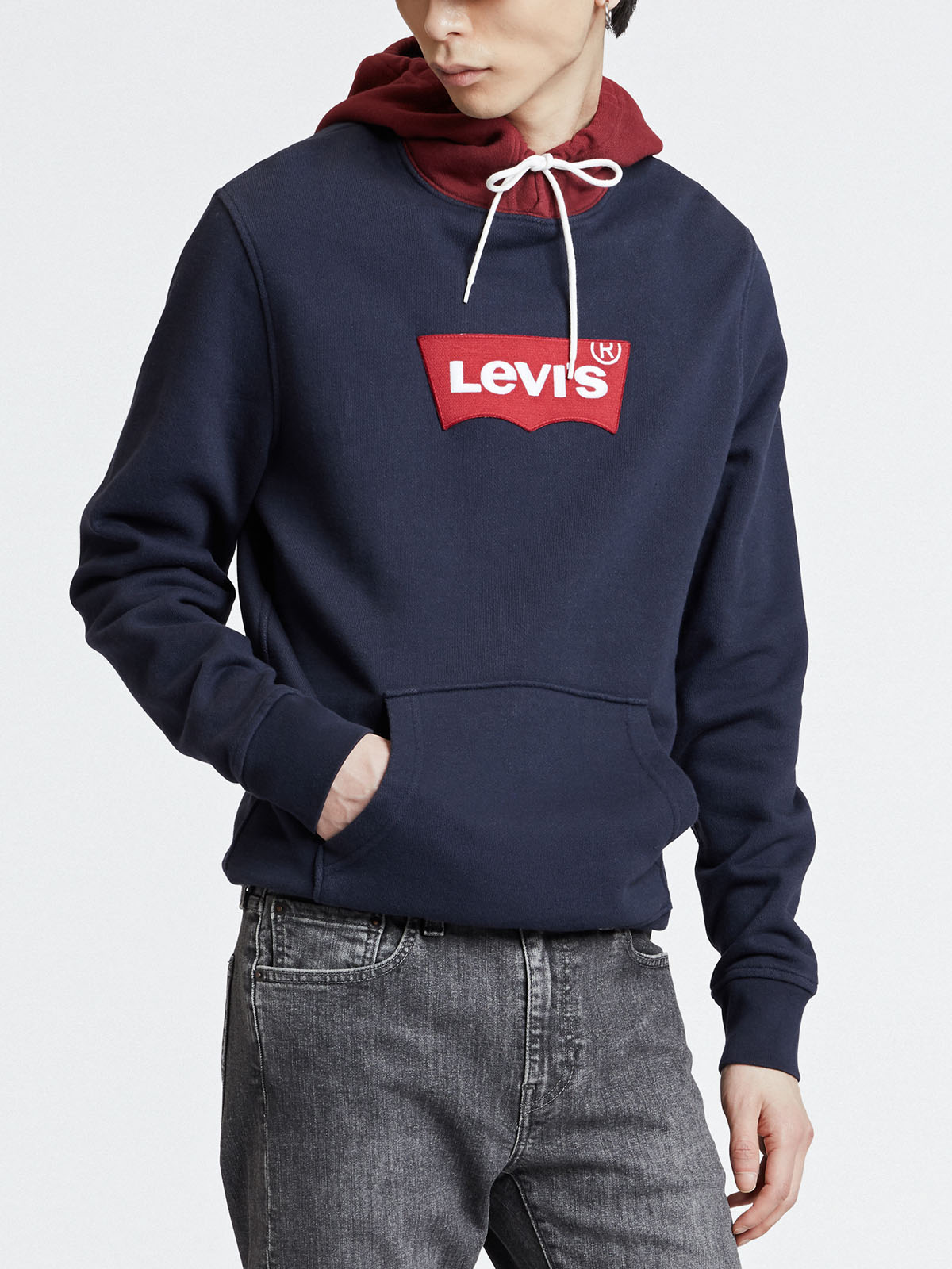 Levi's sudadera con capucha 56808.00.16 color azul marino