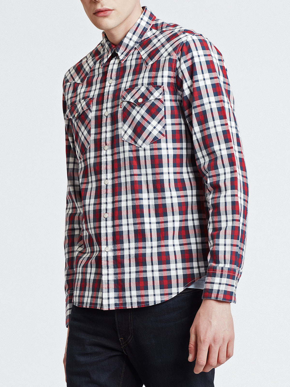 Levi's camisa màniga llarga cotó 65816.03.30 de quadres amb color vermell