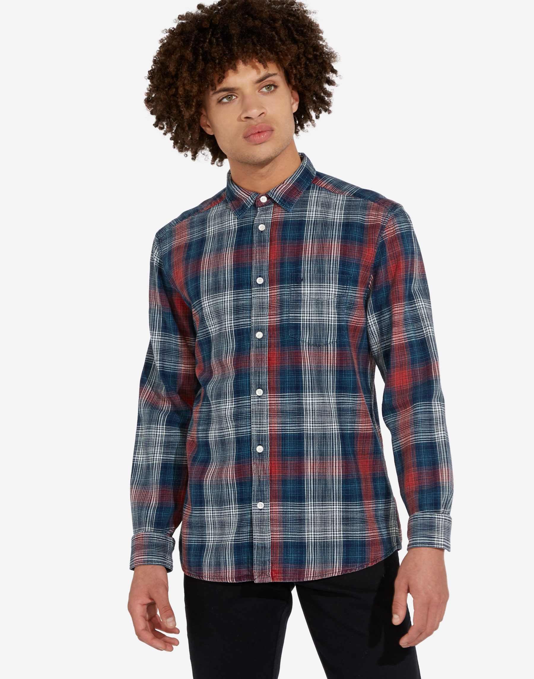 Wrangler camisa viella W5A1STX47 cuadros color rojo