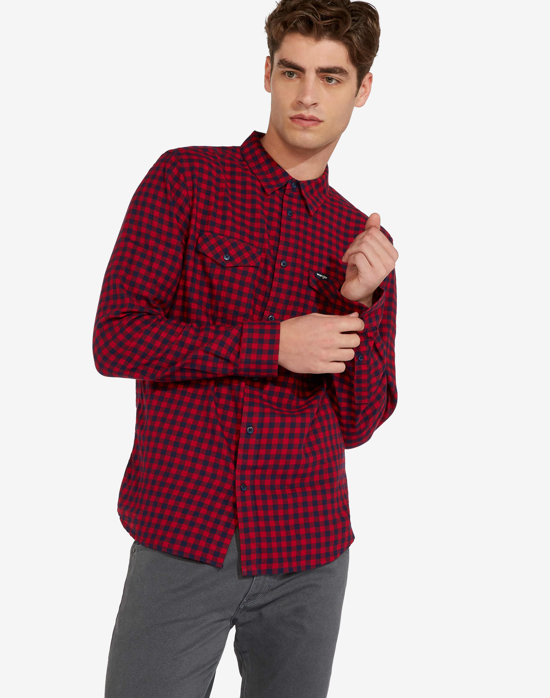 Wrangler camisa W5A5ORX47 quadres vermell/blau marí