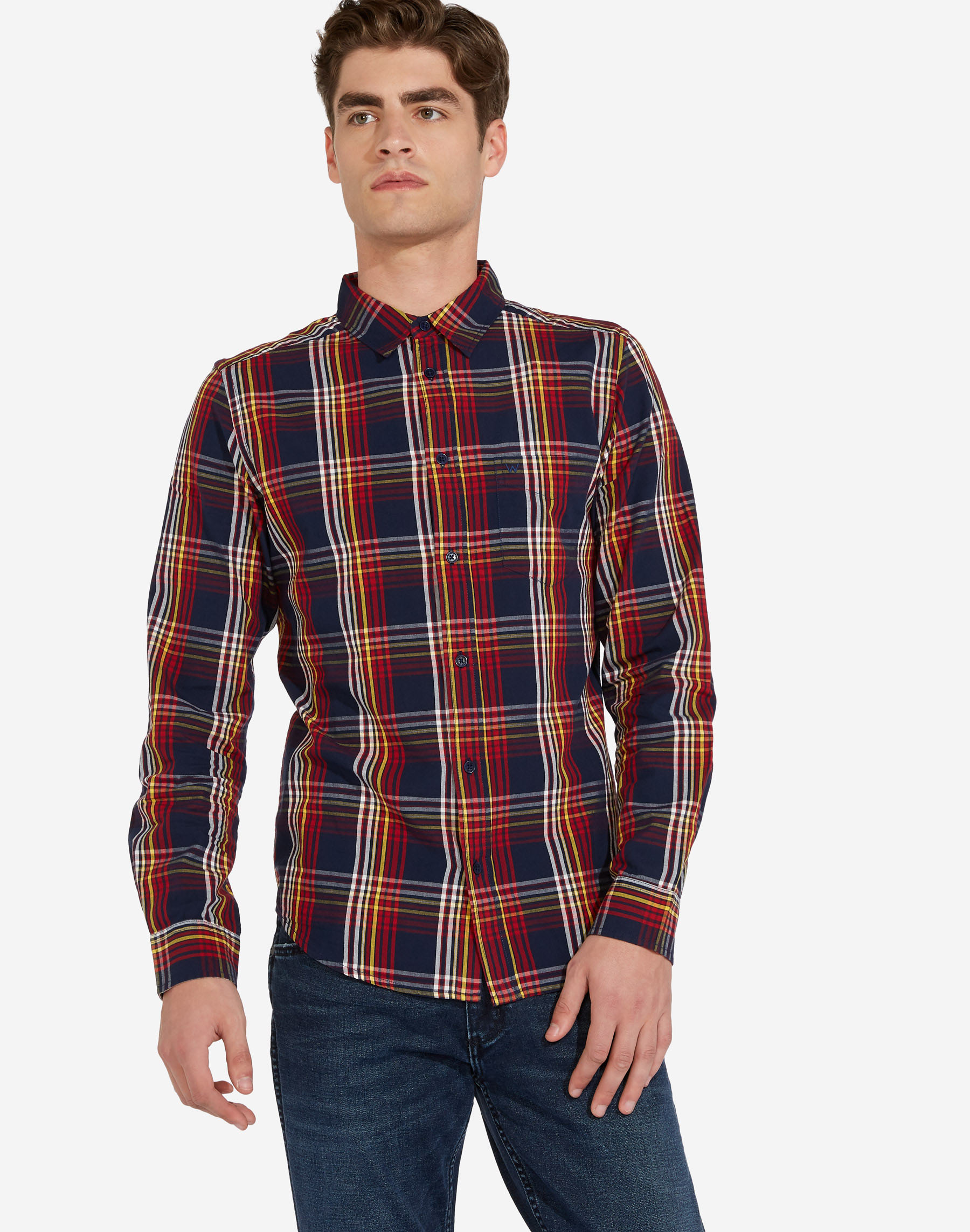 Wrangler camisa d'home W5F14MX51 quadres vermell/blau marí
