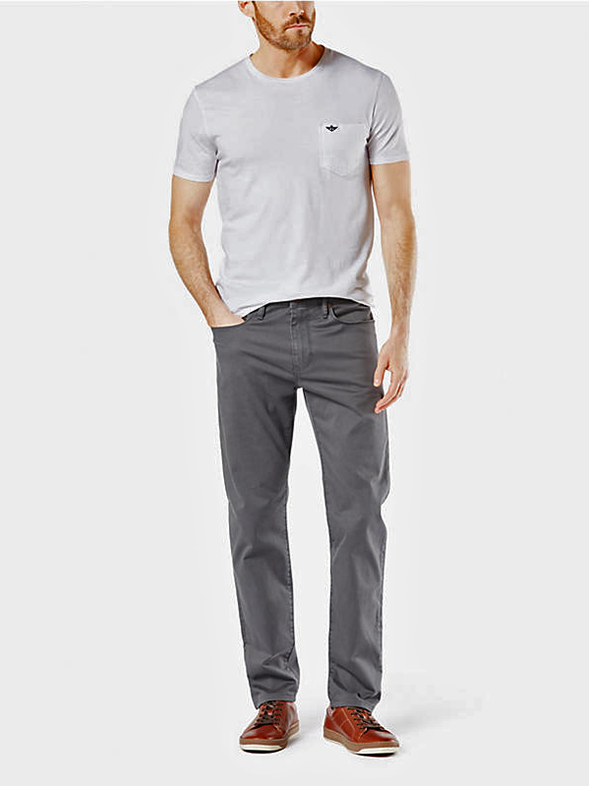 Dockers pantalones vaqueros de hombre de gabardina de invierno 75808-0001 color gris