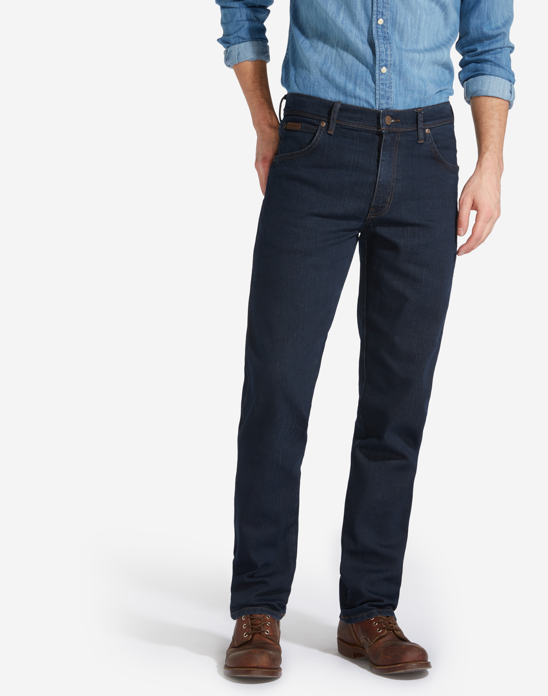 Wrangler Texas straight pantalons texans d'home W12175001 blau negrós